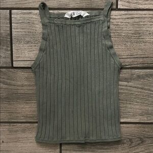 H&M Olive Ribbed Tank Top